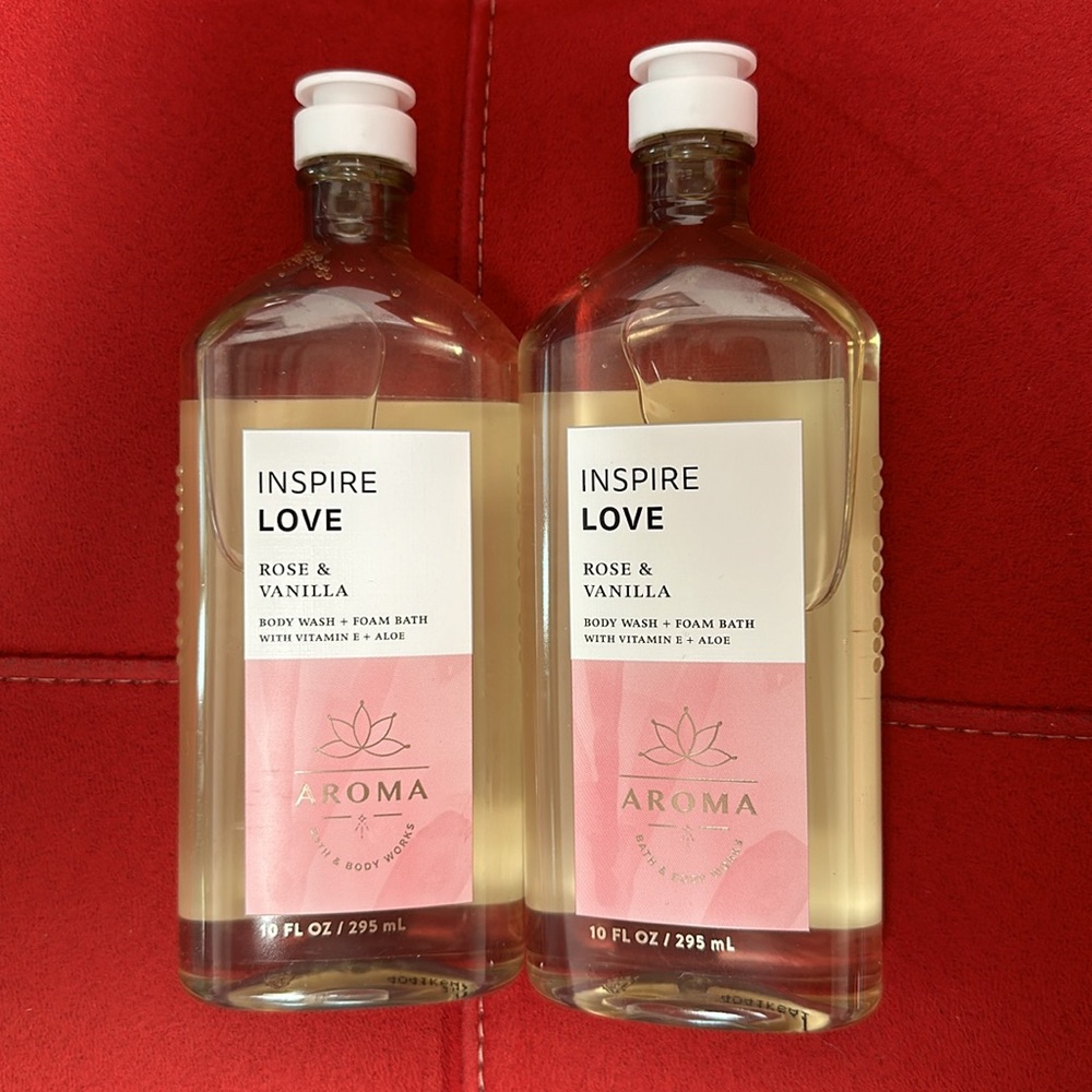 BBW 2 pc aromatherapy Rose + Vanilla Body Wash  set
